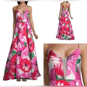 B Darlin Floral Feminine Flirty Artsy Maxi Formal Party Pageant Prom Dress 5